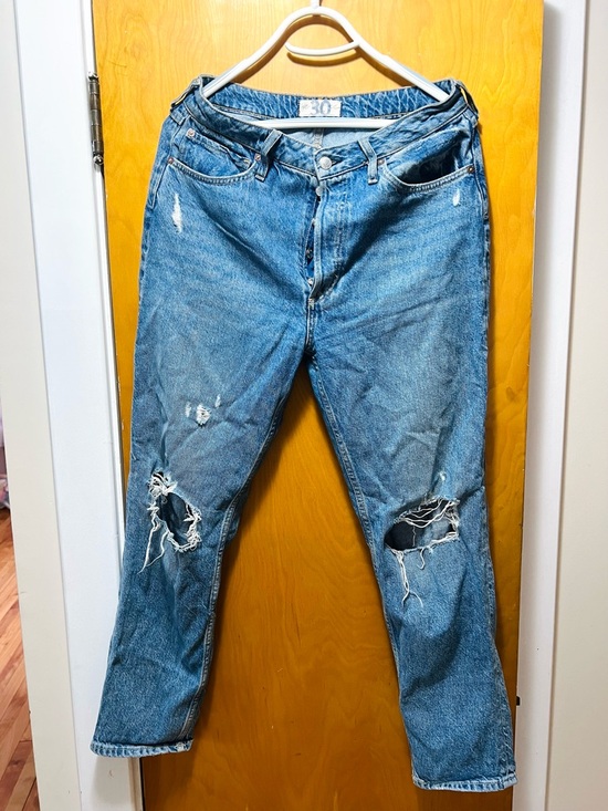 Free People Denim - Free People Distressed Light Blue Boyfriend Jeans